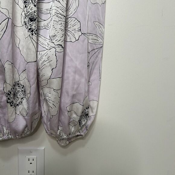 Victoria's Secret Womens Small One Piece Jumpsuit Purple Floral Satin Tie Straps - Picture 6 of 10